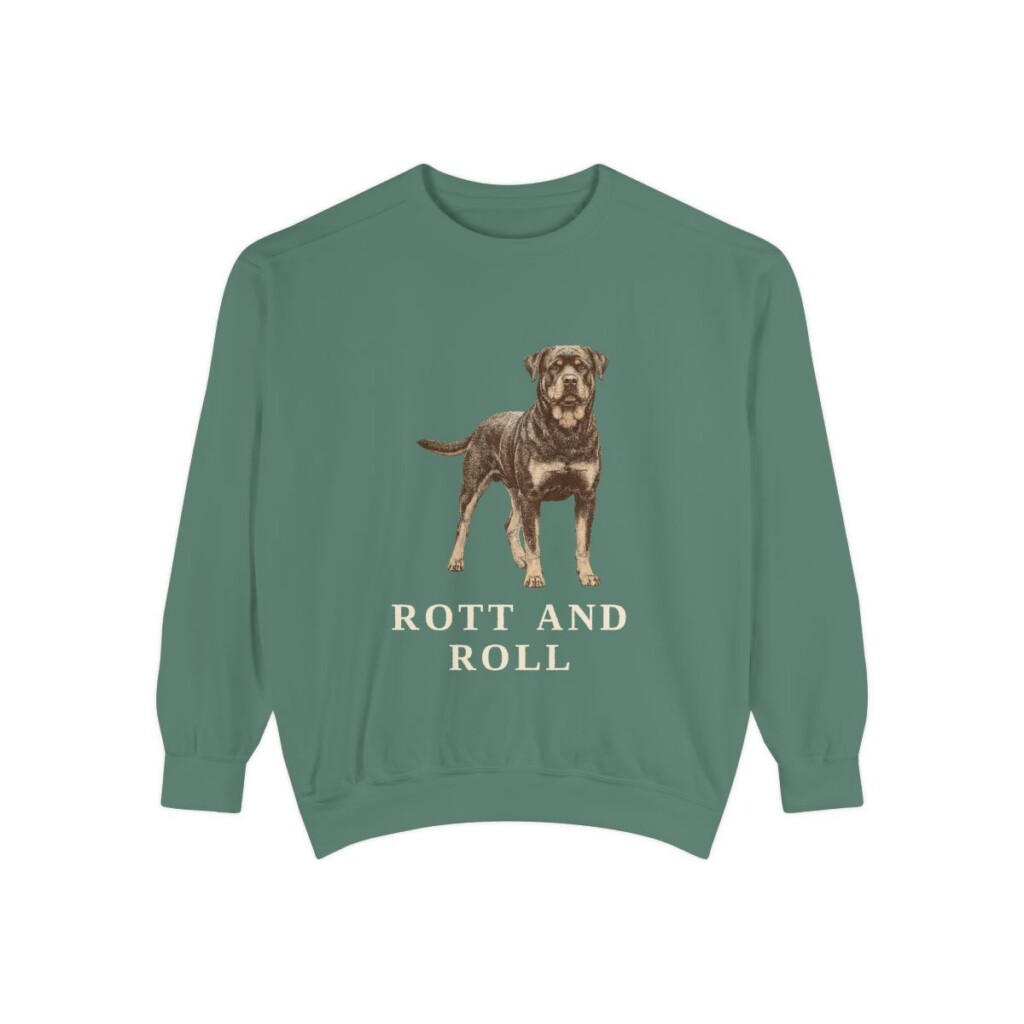Rottweiler Humor Sweatshirt, Light Green, front view