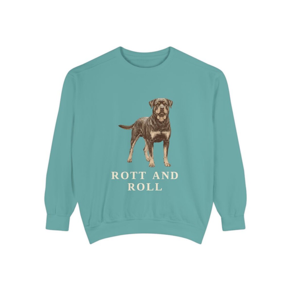 Rottweiler Humor Sweatshirt, Seafoam, front view