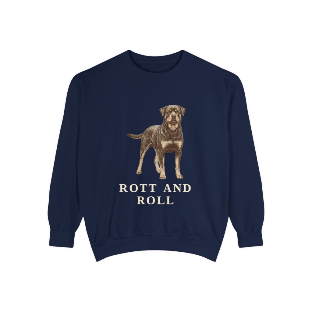 Rottweiler Humor Sweatshirt, True Navy, front view