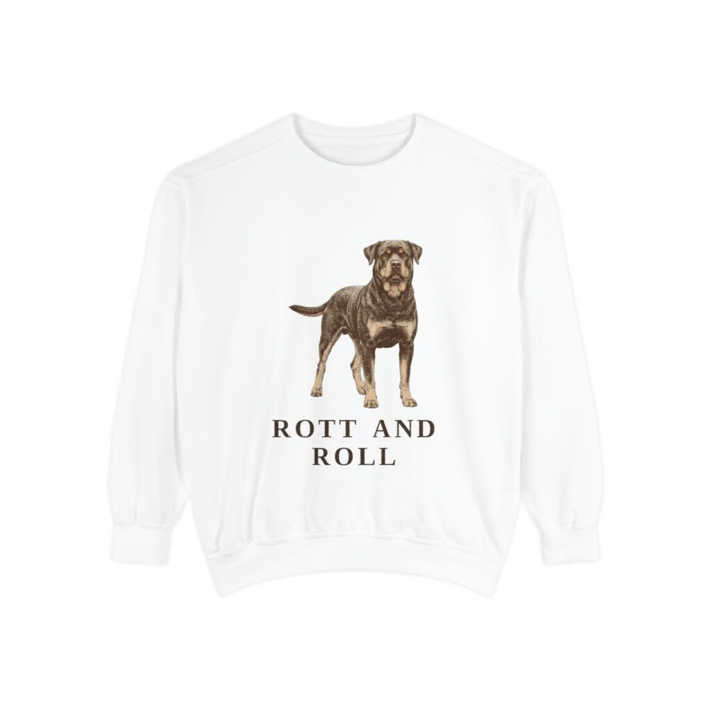Rottweiler Humor Sweatshirt, White, front view