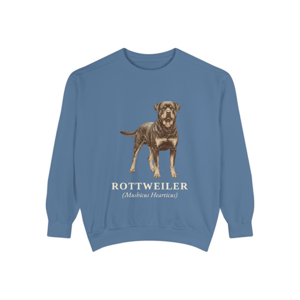Rottweiler Latin Sweatshirt, Blue Jean, front view