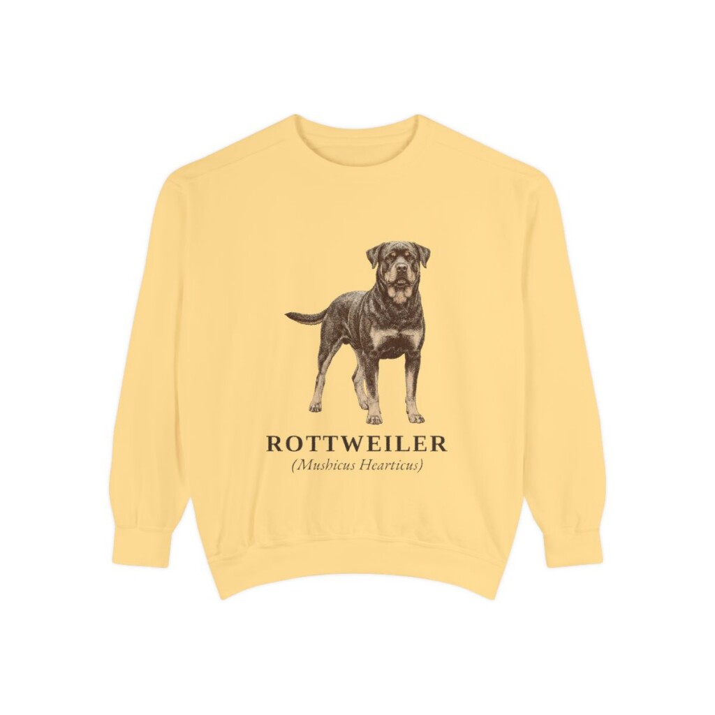 Rottweiler Latin Sweatshirt, Butter, front view