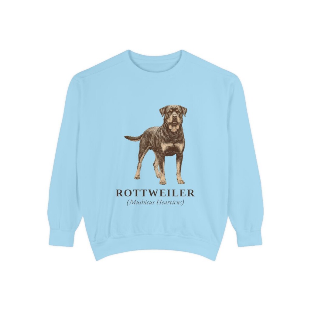 Rottweiler Latin Sweatshirt, Chambray, front view