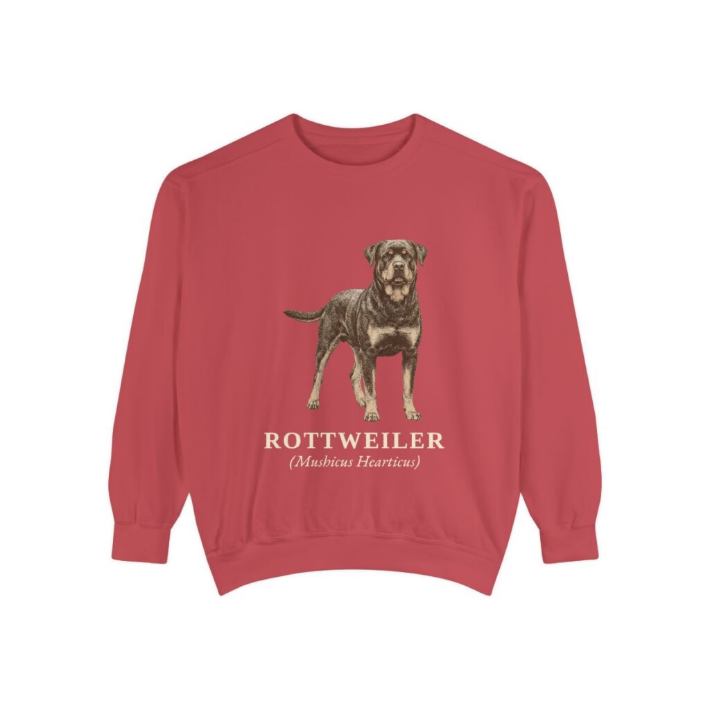 Rottweiler Latin Sweatshirt, Crimson, front view