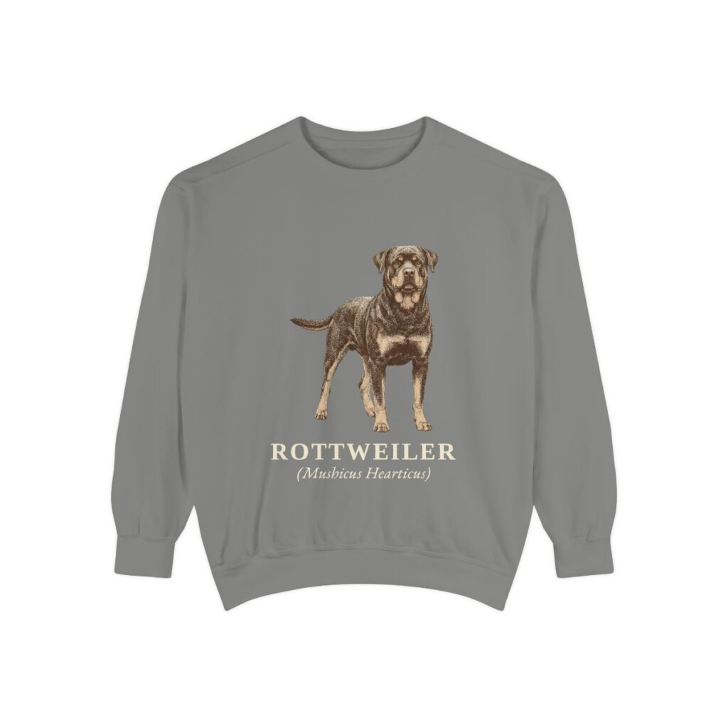 Rottweiler Latin Sweatshirt, Grey, front view