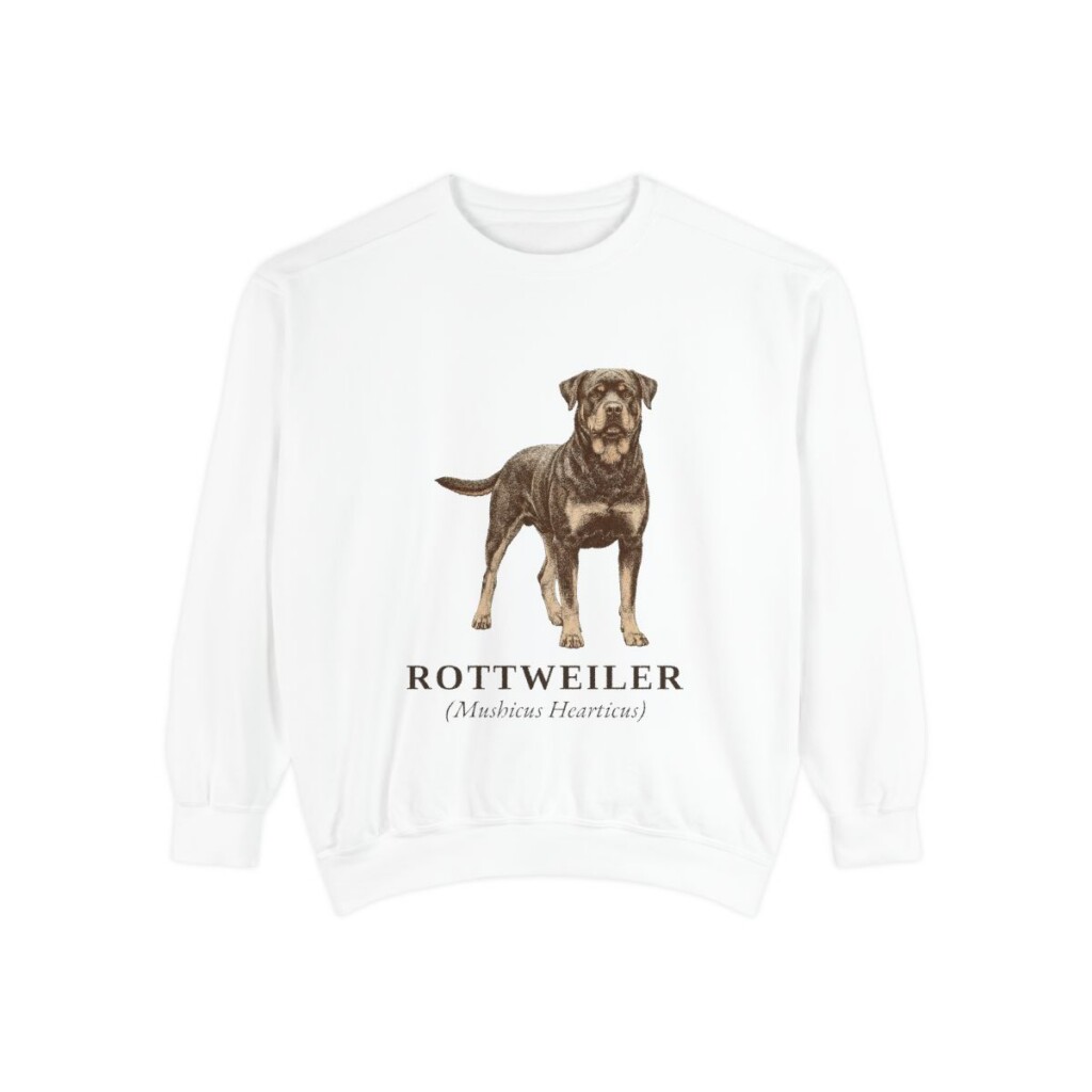 Rottweiler Latin Sweatshirt, White, front view