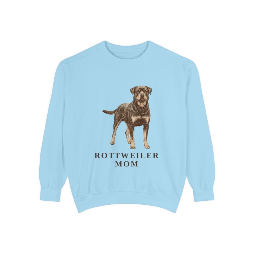 rottweiler-sweatshirt-mom-chambray Rottweiler Mom Sweatshirt, Chambray, front view