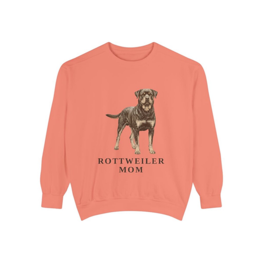 rottweiler-sweatshirt-mom-terracotta Rottweiler Mom Sweatshirt, Terracotta, front view