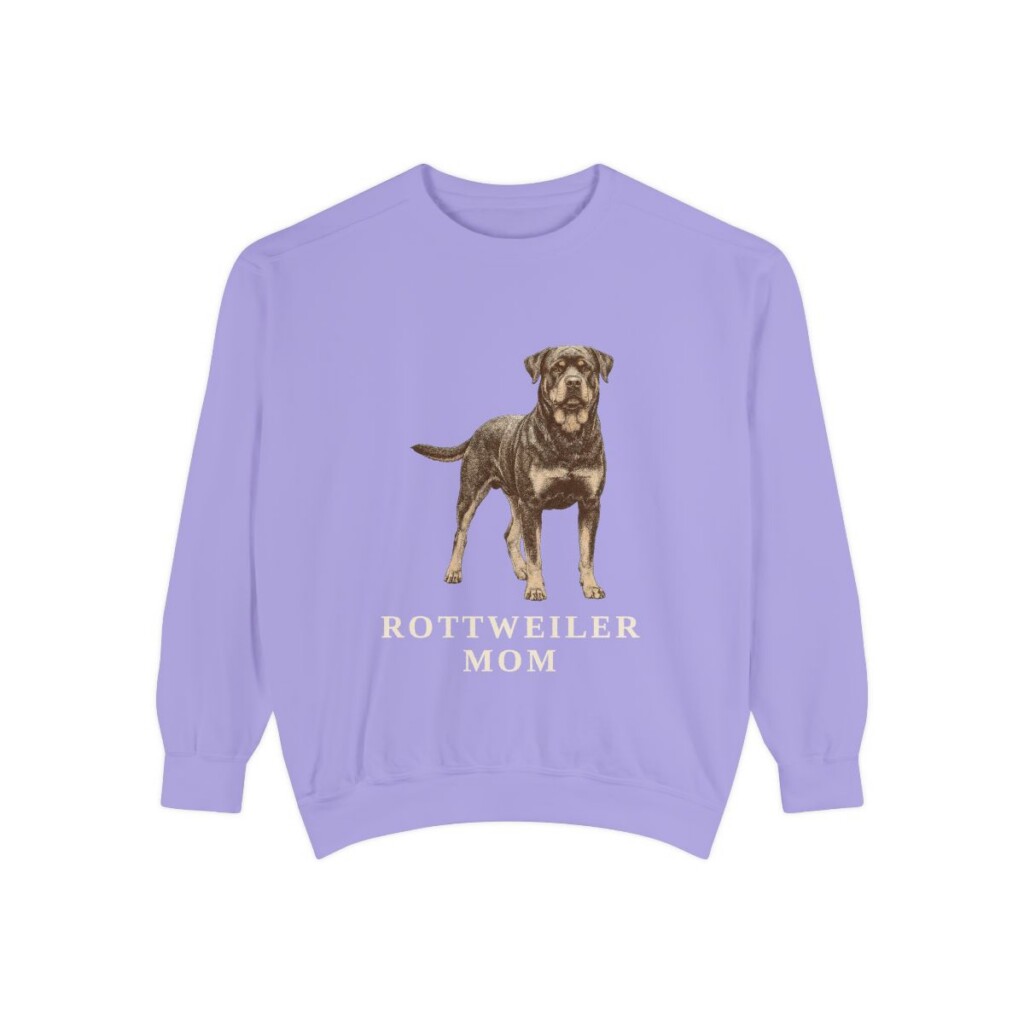 rottweiler-sweatshirt-mom-violet Rottweiler Mom Sweatshirt, Violet, front view