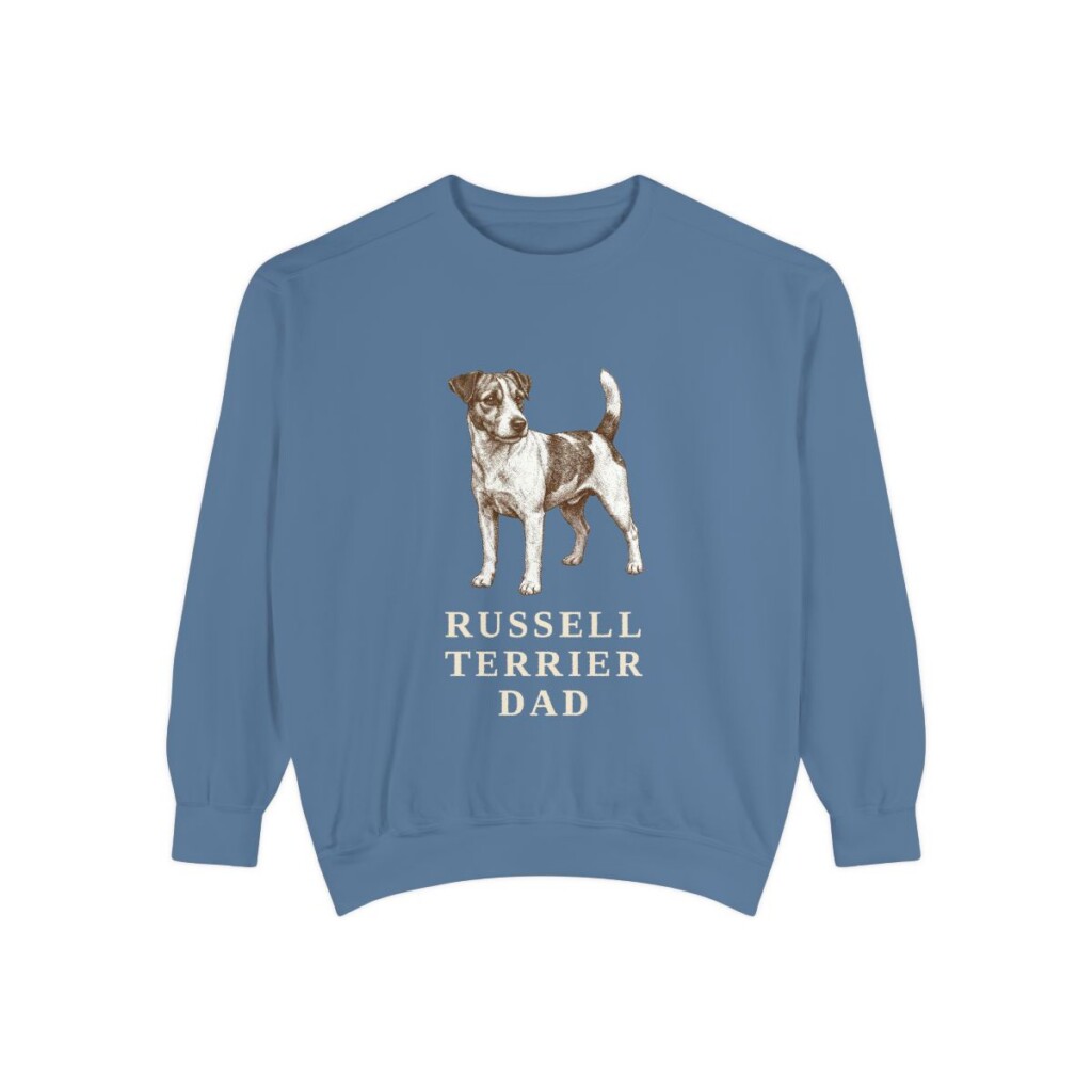 Russell Terrier Dad Sweatshirt, Blue Jean, front view