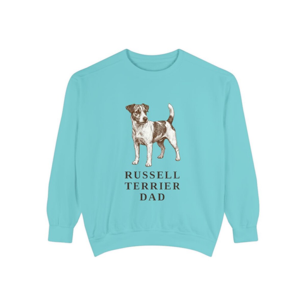 Russell Terrier Dad Sweatshirt, Chalky Mint, front view