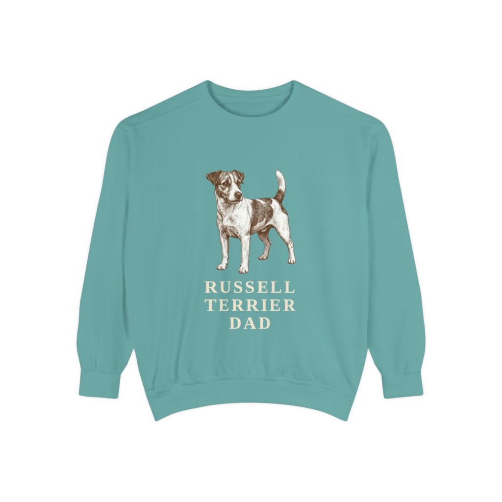 Russell Terrier Dad Sweatshirt, Seafoam, front view