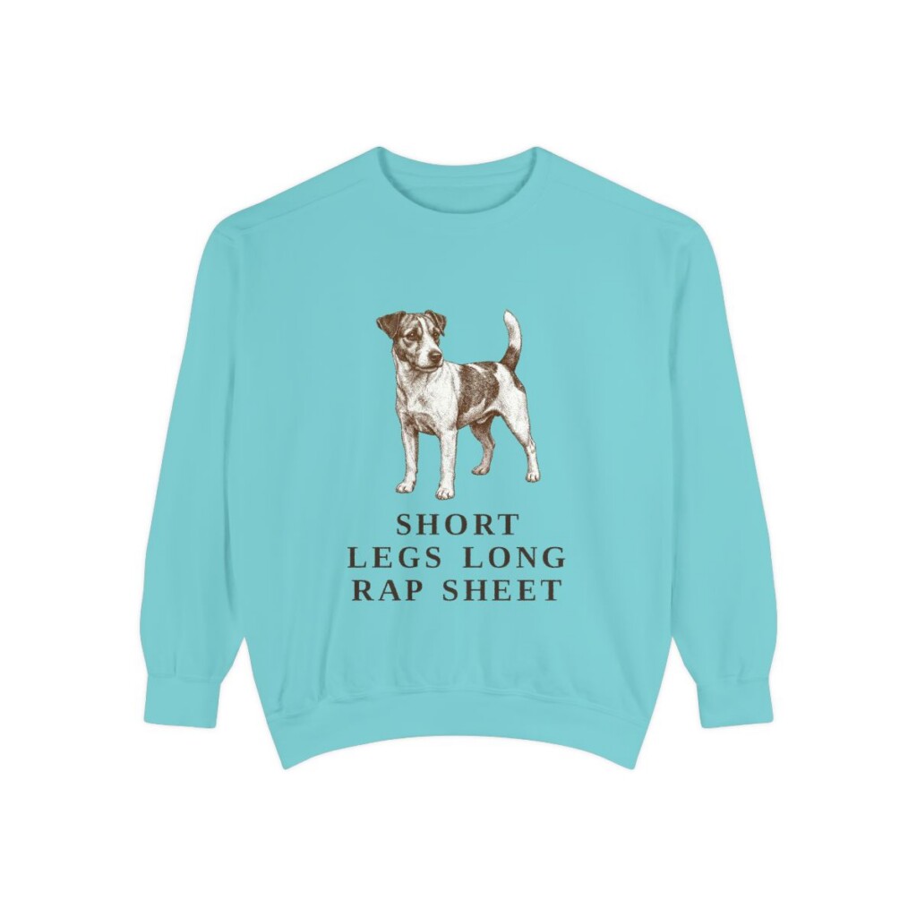 Russell Terrier Humor Sweatshirt, Chalky Mint, front view
