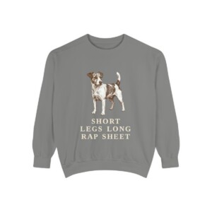 Russell Terrier Humor Sweatshirt, Grey, front view