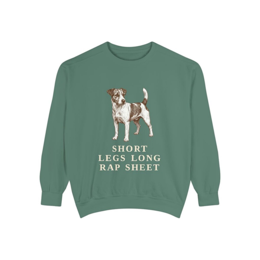 Russell Terrier Humor Sweatshirt, Light Green, front view