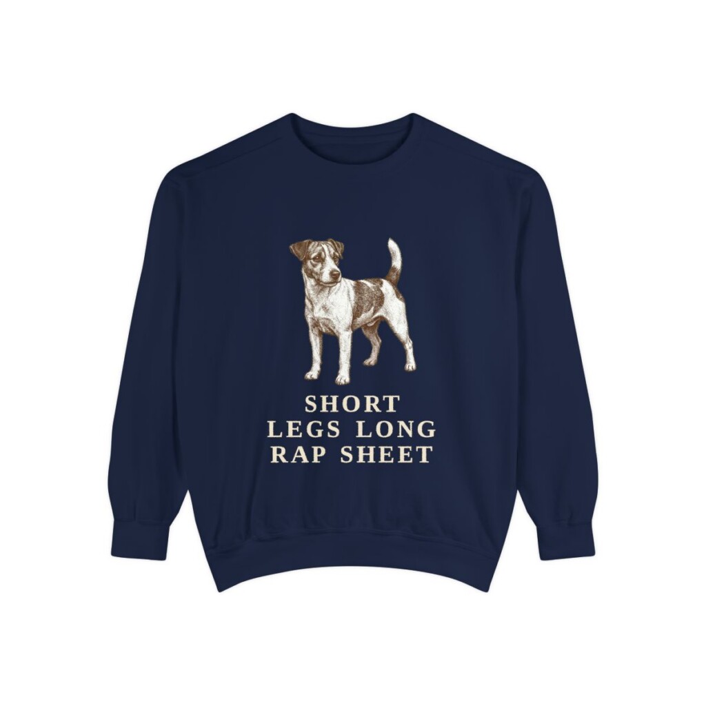 Russell Terrier Humor Sweatshirt, True Navy, front view