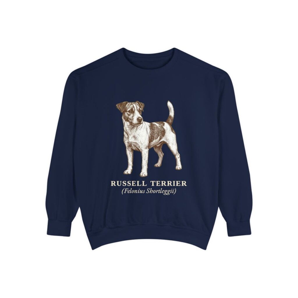 Russell Terrier Latin Sweatshirt, True Navy, front view