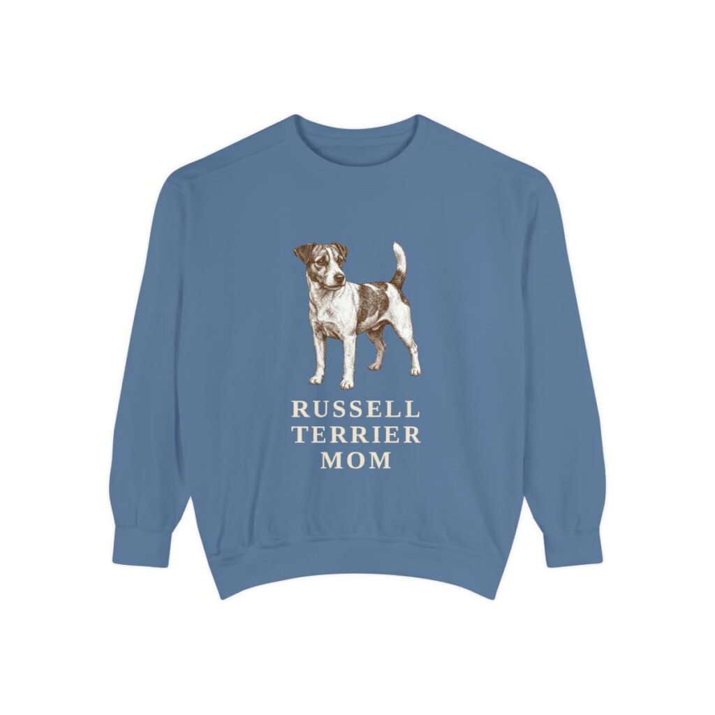 Russell Terrier Mom Sweatshirt, Blue Jean, front view