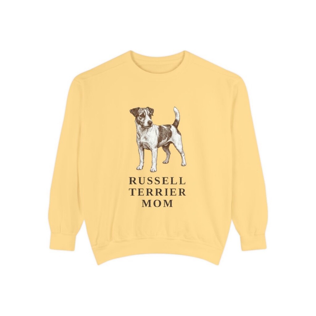 Russell Terrier Mom Sweatshirt, Butter, front view