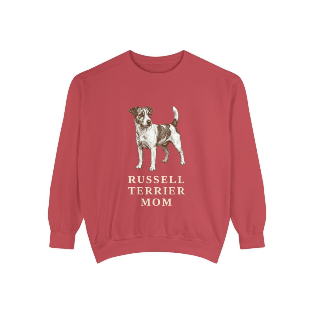 Russell Terrier Mom Sweatshirt, Crimson, front view