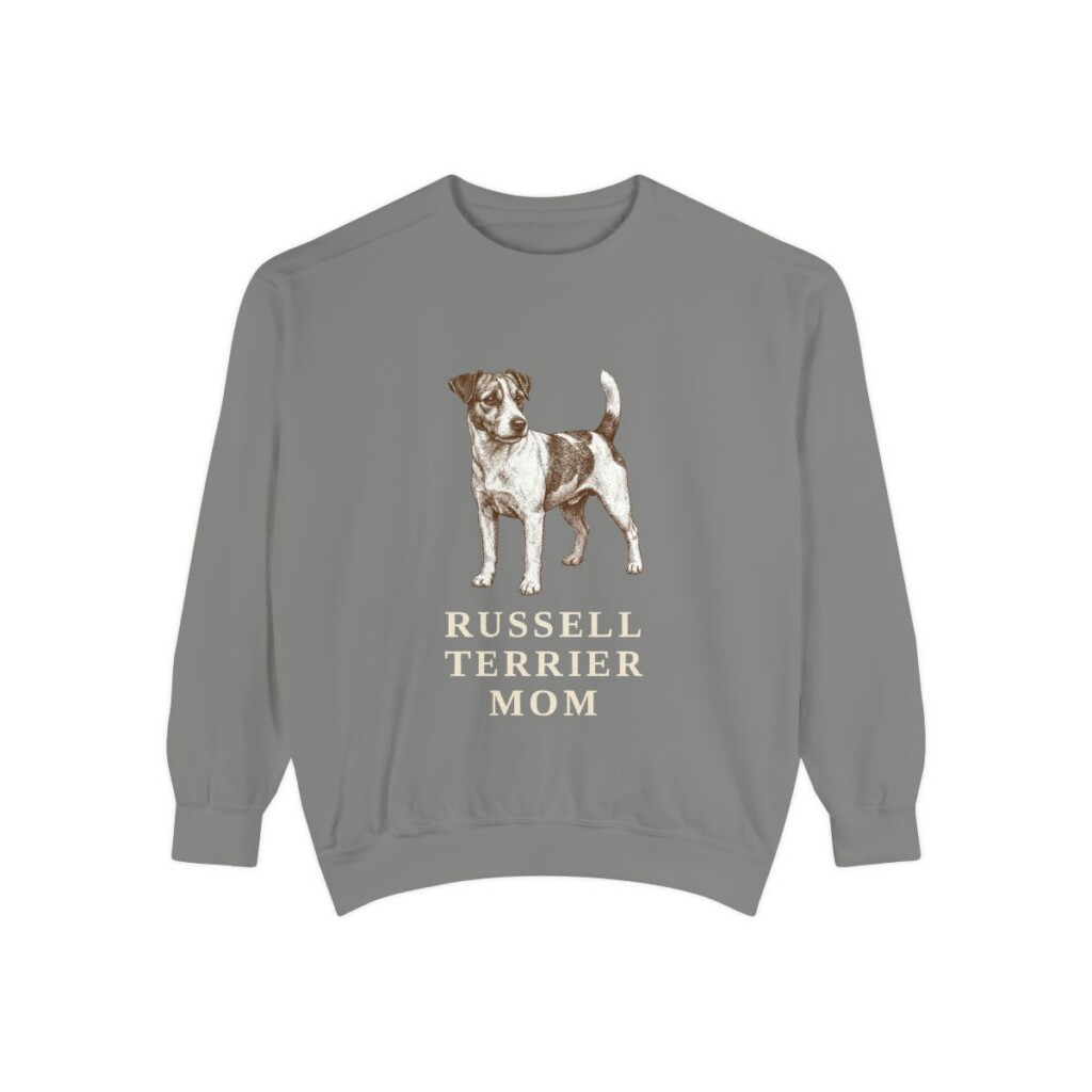 Russell Terrier Mom Sweatshirt, Grey, front view