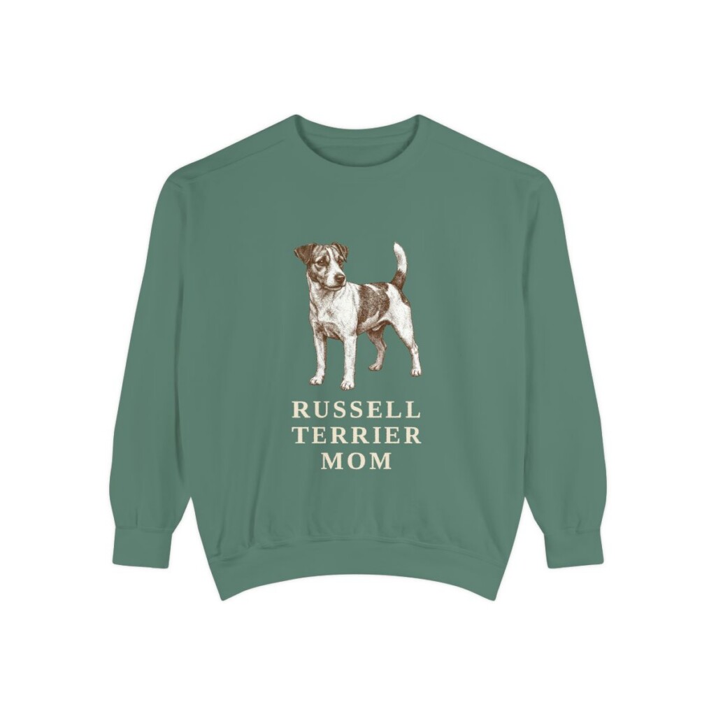 Russell Terrier Mom Sweatshirt, Light Green, front view