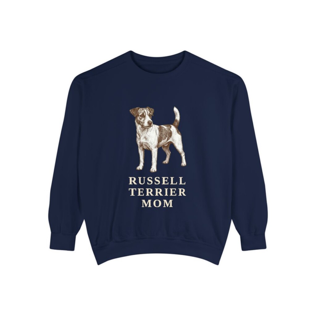 Russell Terrier Mom Sweatshirt, True Navy, front view