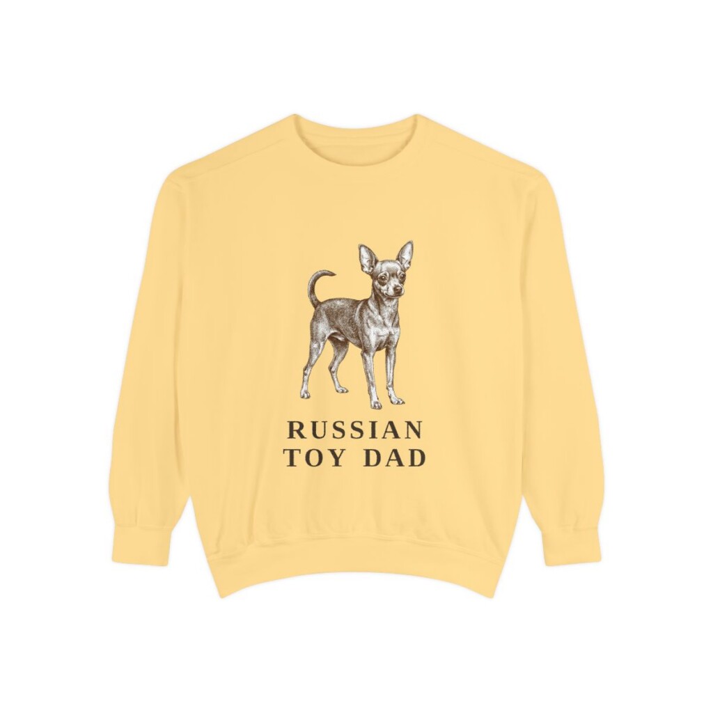 russian-toy-sweatshirt-dad-butter Russian Toy Dad Sweatshirt, Butter, front view