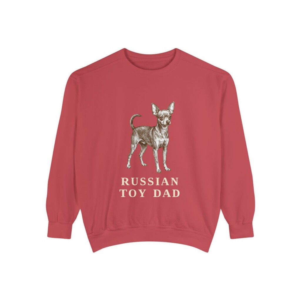 russian-toy-sweatshirt-dad-crimson Russian Toy Dad Sweatshirt, Crimson, front view