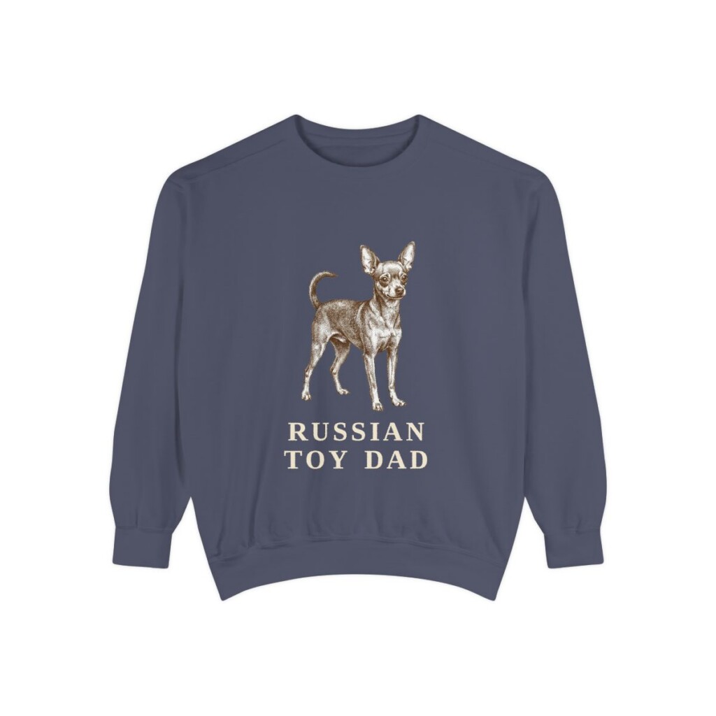 russian-toy-sweatshirt-dad-denim Russian Toy Dad Sweatshirt, Denim, front view
