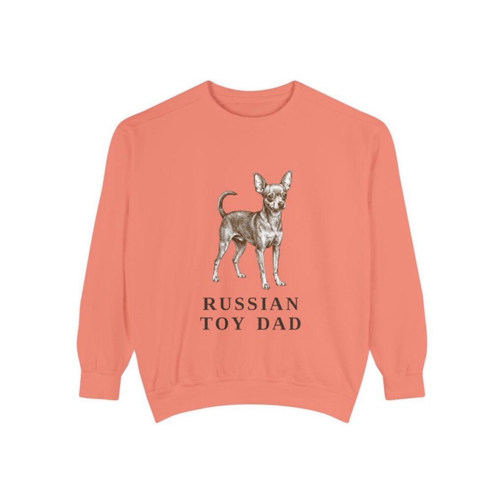russian-toy-sweatshirt-dad-terracotta Russian Toy Dad Sweatshirt, Terracotta, front view