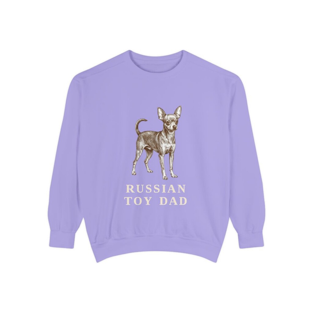 russian-toy-sweatshirt-dad-violet Russian Toy Dad Sweatshirt, Violet, front view