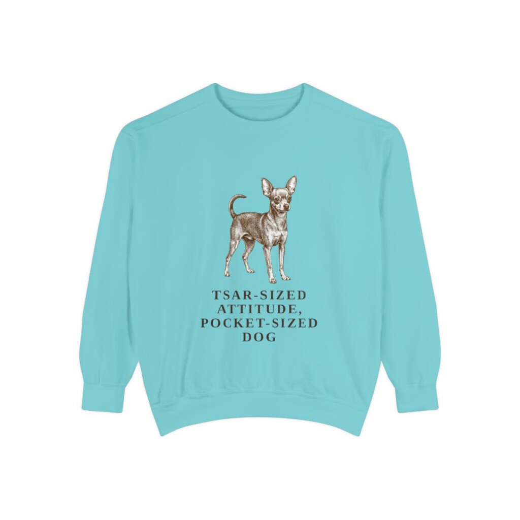 Russian Toy Humor Sweatshirt, Chalky Mint, front view