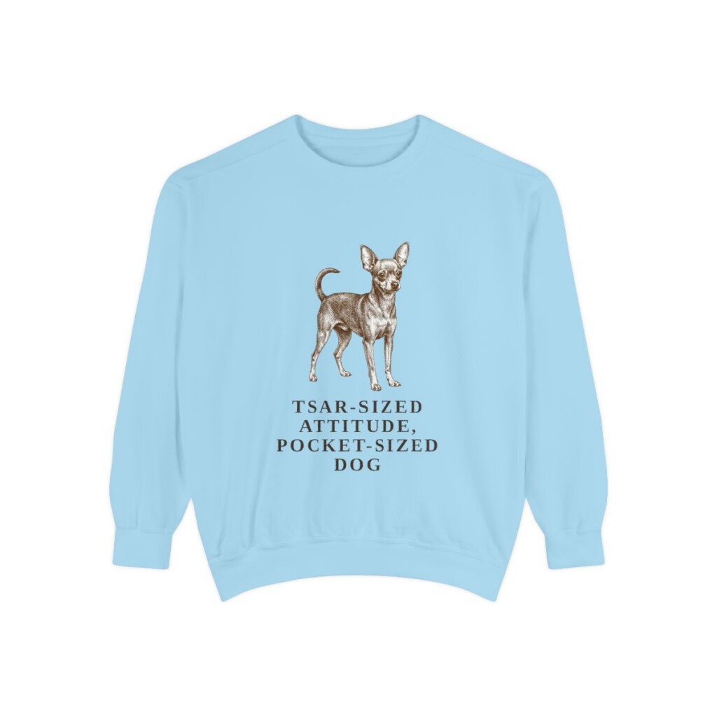 Russian Toy Humor Sweatshirt, Chambray, front view