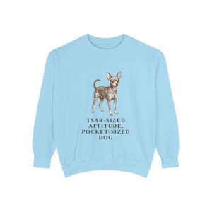 Russian Toy Humor Sweatshirt, Chambray, front view