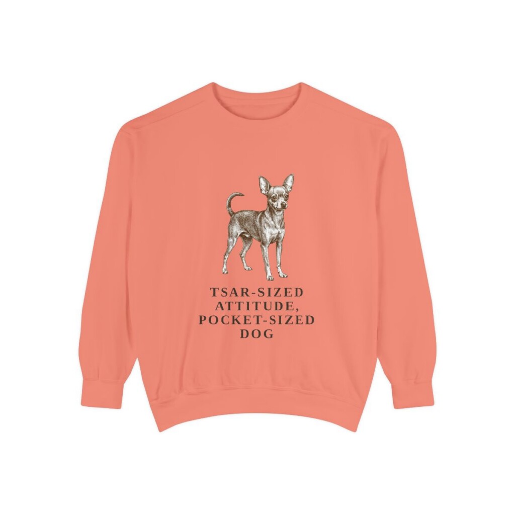 Russian Toy Humor Sweatshirt, Terracotta, front view