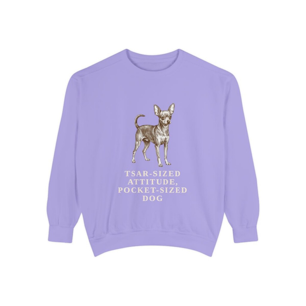 Russian Toy Humor Sweatshirt, Violet, front view