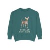 russian-toy-sweatshirt-mom-blue-spruce Russian Toy Mom Sweatshirt, Blue Spruce, front view