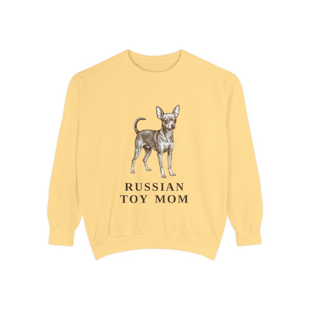 russian-toy-sweatshirt-mom-butter Russian Toy Mom Sweatshirt, Butter, front view