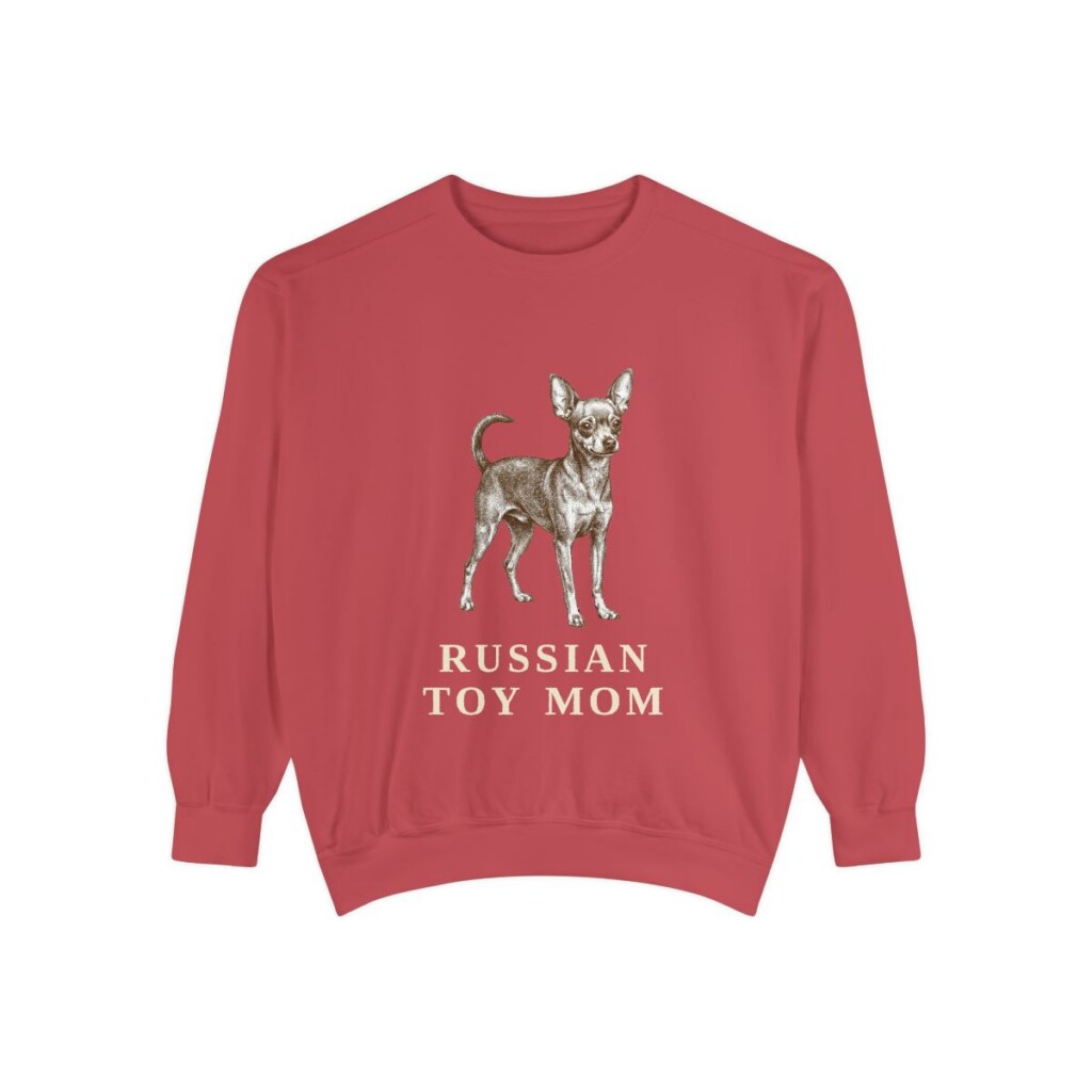 russian-toy-sweatshirt-mom-crimson Russian Toy Mom Sweatshirt, Crimson, front view