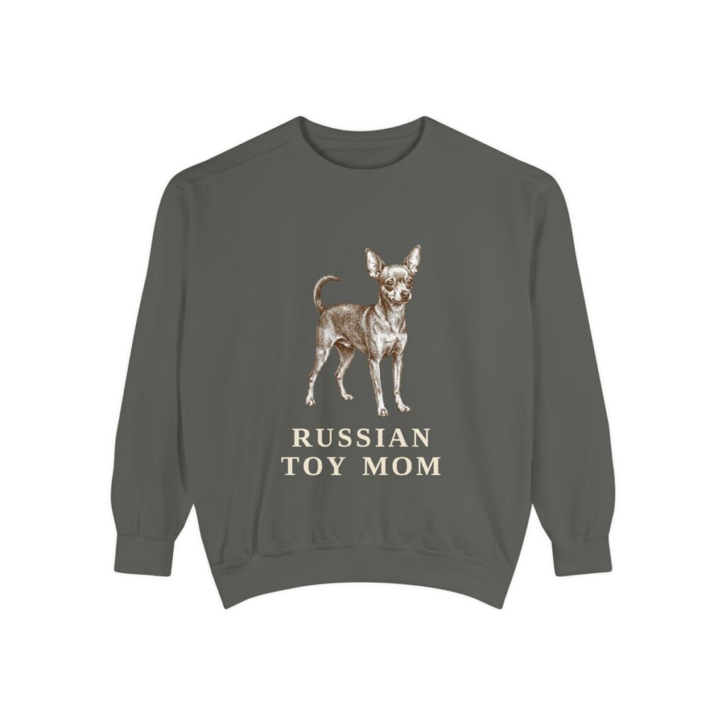russian-toy-sweatshirt-mom-pepper Russian Toy Mom Sweatshirt, Pepper, front view