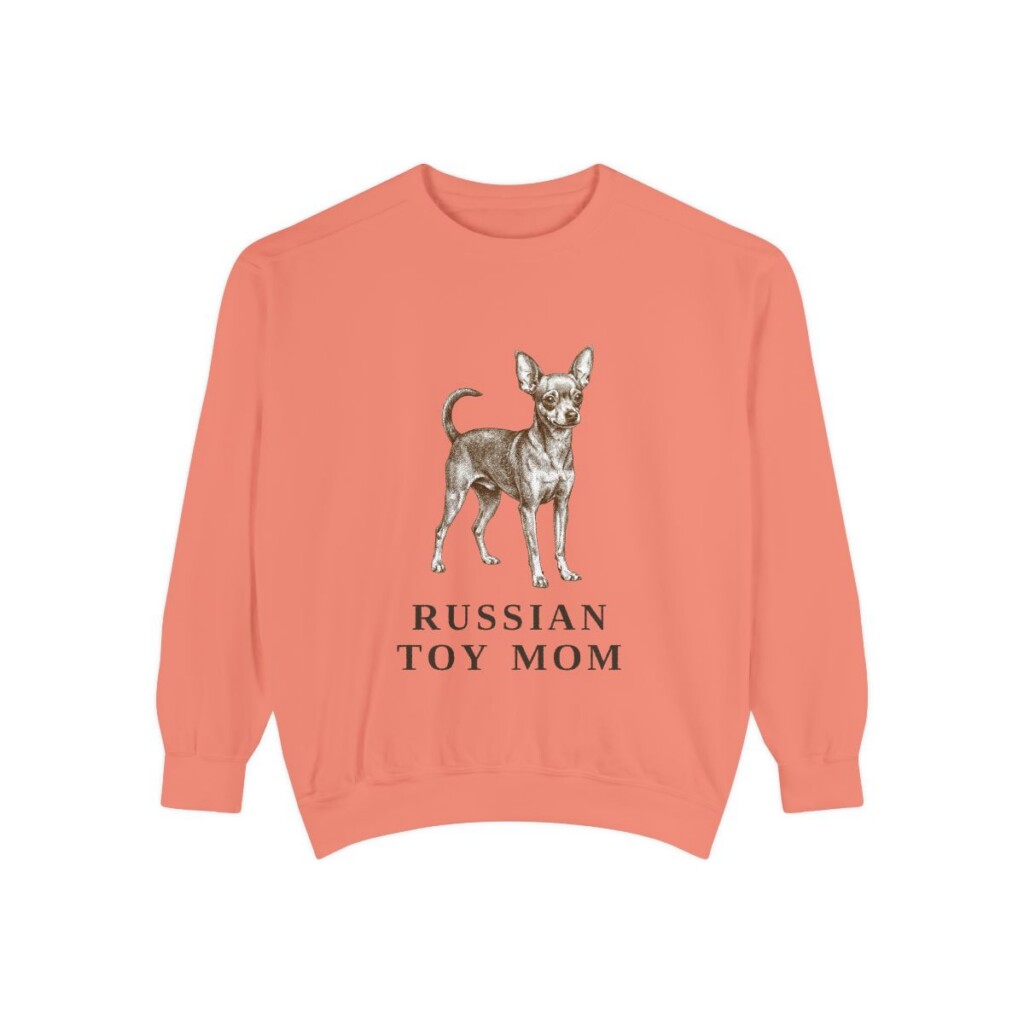 russian-toy-sweatshirt-mom-terracotta Russian Toy Mom Sweatshirt, Terracotta, front view