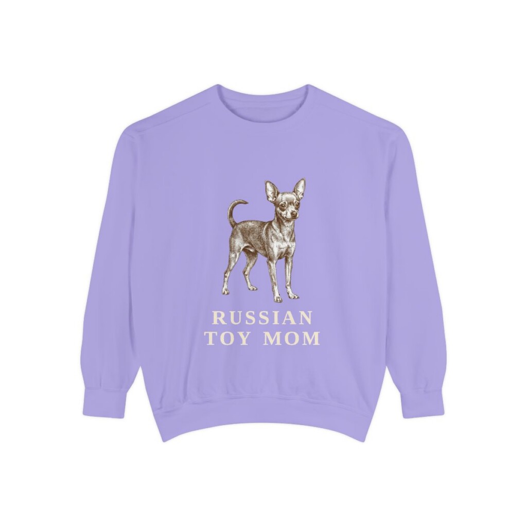 russian-toy-sweatshirt-mom-violet Russian Toy Mom Sweatshirt, Violet, front view