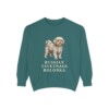 russian-tsvetnaya-bolonka-sweatshirt-blue-spruce Russian Tsvetnaya Bolonka Sweatshirt, Blue Spruce, front view