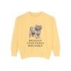 russian-tsvetnaya-bolonka-sweatshirt-butter Russian Tsvetnaya Bolonka Sweatshirt, Butter, front view