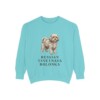 russian-tsvetnaya-bolonka-sweatshirt-chalky-mint Russian Tsvetnaya Bolonka Sweatshirt, Chalky Mint, front view