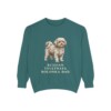 Russian Tsvetnaya Bolonka Dad Sweatshirt, Blue Spruce, front view