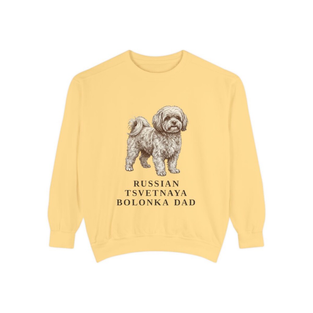 Russian Tsvetnaya Bolonka Dad Sweatshirt, Butter, front view