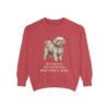 Russian Tsvetnaya Bolonka Dad Sweatshirt, Crimson, front view