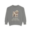 Russian Tsvetnaya Bolonka Dad Sweatshirt, Grey, front view